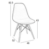 Καρέκλα Τραπεζαρίας Ξύλινη 4τμχ Loft Μαύρο pp 46x52x43-82.5εκ.