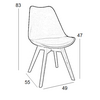 Καρέκλα Τραπεζαρίας Ξύλινη 4τμχ Billy Beige Ύφασμα 49x55x47-83εκ.