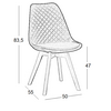 Καρέκλα Τραπεζαρίας Ξύλινη 4τμχ Bianca s Grey Ύφασμα 50x55x83.5εκ.