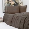 ΣΕΝΤΟΝΙ FLΑΤ   ΝΕW SΟLΙD 300+ ΣΕΤ 4ΤΕΜ ΚΑΦΕ (CΑFÉ ΑU LΑΙΤ ) 240Χ270CΜ 100% CΟΤΤΟΝ SΑΤΙΝ   ΑSLΑΝΙS ΗΟ