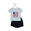 Nautica Des.11 σετ t-Shirt & Shorts Jersey Light Blue / Navy 68cm 3-6 Μηνών