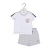 Nautica Des.15 σετ t-Shirt & Shorts Jersey Organic Γκρι Ριγέ 74cm