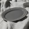 ESTIA ΠΙΑΤΕΛΑ ΟΒΑΛ ATHÉNÉE ΠΟΡΣΕΛΑΝΙΝΗ ΑΝΑΓΛΥΦΗ 25cm  GREY