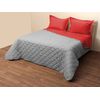 Κουβερτώριο Δίχρωμο Μονό 160x240 Microfiber Γκρι/κόκκινο