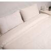 Σετ Σεντόνια Ημίδιπλα με Λάστιχο 120x200+25 Polycotton Σατέν Ριγέ 850 Εκρού