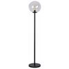 SE 3000-1 BLACK FLOOR LAMP GLOBE CLEAR 1B2