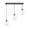 KQ 8865-3 SWIRL BLACK PENDANT WITH WHITE GLASSES Ε3