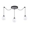 KQ 8865-3A SWIRL BLACK PENDANT WITH WHITE GLASSES Ε3