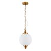 SE21-AB-25 LOCKE ANTIQUE BRASS PENDANT & OPAL GLASS E2