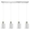 SE21-NM-4-4NM-SH1 ADEPT TUBE Nickel Matt Pendant White Fabric Shade+