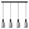 SE21-BL-4-4BL-GL1 ADEPT TUBE Black Pendant Smoked Glass+