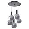 SE21-BL-4-5BL-GL2 ADEPT TUBE Black Pendant Smoked Glass+