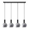 SE21-BL-4-4BL-GL2 ADEPT TUBE Black Pendant Smoked Glass+