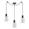 SE21-BL-4-BL3-SH1 ADEPT TUBE Black Pendant White Fabric Shade+