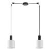 SE21-BL-4-BL2-SH1 ADEPT TUBE Black Pendant White Fabric Shade+