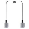 SE21-BL-4-BL2-SH2 ADEPT TUBE Black Pendant Grey Fabric Shade+