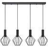 SE21-BL-4-4BL-GR1 ADEPT TUBE Black Pendant Black Metal Grid+