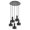 SE21-BL-4-5BL-MS1 ADEPT TUBE Black Pendant Black Metal Shade+