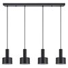 SE21-BL-4-4BL-MS1 ADEPT TUBE Black Pendant Black Metal Shade+