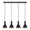 SE21-BL-4-4BL-MS2 ADEPT TUBE Black Pendant Black Metal Shade+