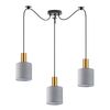 SE21-GM-4-BL3-SH2 ADEPT TUBE Gold Matt Pendant Grey Fabric Shade+