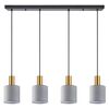 SE21-GM-4-4BL-SH2 ADEPT TUBE Gold Matt Pendant Grey Fabric Shade+