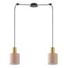 SE21-GM-4-BL2-SH3 ADEPT TUBE Gold Matt Pendant Brown Fabric Shade+