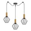 SE21-GM-4-BL3-GR1 ADEPT TUBE Gold Matt Pendant Black Metal Grid+
