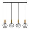 SE21-GM-4-4BL-GR1 ADEPT TUBE Gold Matt Pendant Black Metal Grid+