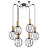 SE21-GM-4-BL6-GR1 ADEPT TUBE Gold Matt Pendant Black Metal Grid+