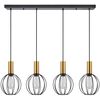 SE21-GM-4-4BL-GR1 ADEPT TUBE Gold Matt Pendant Black Metal Grid+