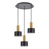 SE21-GM-4-3BL-MS1 ADEPT TUBE Gold Matt Pendant Black Metal Shade+