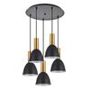 SE21-GM-4-5BL-MS2 ADEPT TUBE Gold Matt Pendant Black Metal Shade+