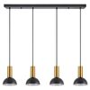 SE21-GM-4-4BL-MS3 ADEPT TUBE Gold Matt Pendant Black Metal Shade+