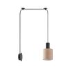 SE21-BL-4-NM1W-SH3 ADEPT TUBE Black Matt Wall Lamp Brown Fabric Shade+