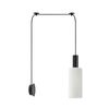 SE21-BL-GL3 ADEPT TUBE Black Matt Wall Lamp White Glass+
