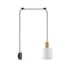 SE21-GM-4-NM1W-SH1 ADEPT TUBE Gold Matt Wall Lamp White Fabric Shade+