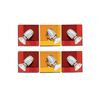 GU1094J-3B (x2) Colours Spot Packet Chrome metal rotating spot with decorative red and yellow g