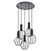 SE21-BL-4-5BL-GR12 ADEPT FLEX Black Pendant Black Metal Grid+
