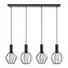 SE21-BL-4-4BL-GR12 ADEPT FLEX Black Pendant Black Metal Grid+