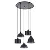 Se21-bl-b10-5bl-Ms123 Adept Flex Black Metal Shade Pendant+