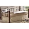Vincent Daybed Κρεβάτι Μονό Μέταλλο Βαφή Μαύρο, Ξύλο Καρυδί