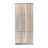 Closet Ντουλάπα Δίφυλλη, Ράφι, Θέσεις για Κρεμάστρες, 2 Συρτάρια, Απόχρωση Sonoma
