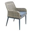 Havana Πολυθρόνα Τραπεζαρίας Κήπου-Βεράντας, alu - Wicker Grey Brown, Μαξιλάρι Ανθρακί