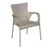 Lara Πολυθρόνα pro Dining Στοιβαζόμενη, alu Silver, pp - uv Protection Απόχρωση Tortora