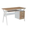 Unit Γραφείο η/υ Μέταλλο Βαφή Άσπρο, Melamine Απόχρωση Sonoma