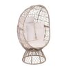 Crown Πολυθρόνα Egg, Wicker Μπεζ, Μαξιλάρι Άσπρο