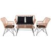 Salsa max Living set Κήπου 4 Τεμαχίων, Μέταλλο Βαφή Μαύρο, Wicker Φυσικό, Μαξιλάρια Μαύρο