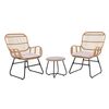 Salsa Yard set Καθιστικό Κήπου (2+1) Μέταλλο Μαύρο, Wicker Φυσικό, Μαξιλάρια Εκρού