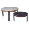 Trendy set-2 Τραπεζάκια Σαλονιού, Μέταλλο Ανθρακί, Sintered Stone Καρυδί-Cement